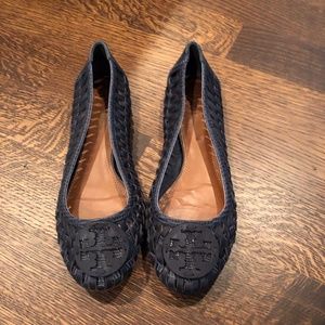 Tory Burch Woven Flats, Navy, Sz 9